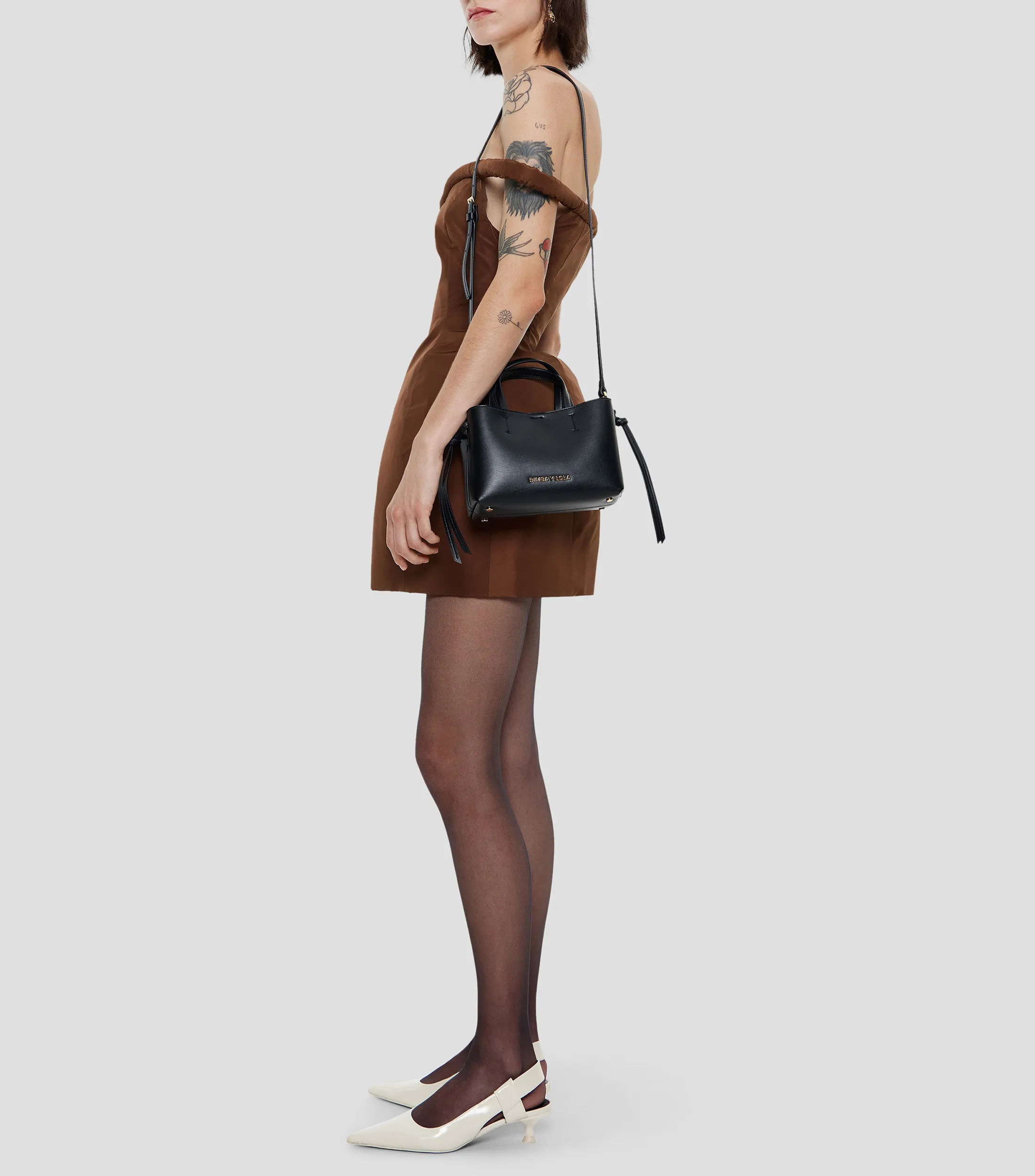 Bimba y Lola Bolso mini shoulder en piel negro Chihuahua Mujer