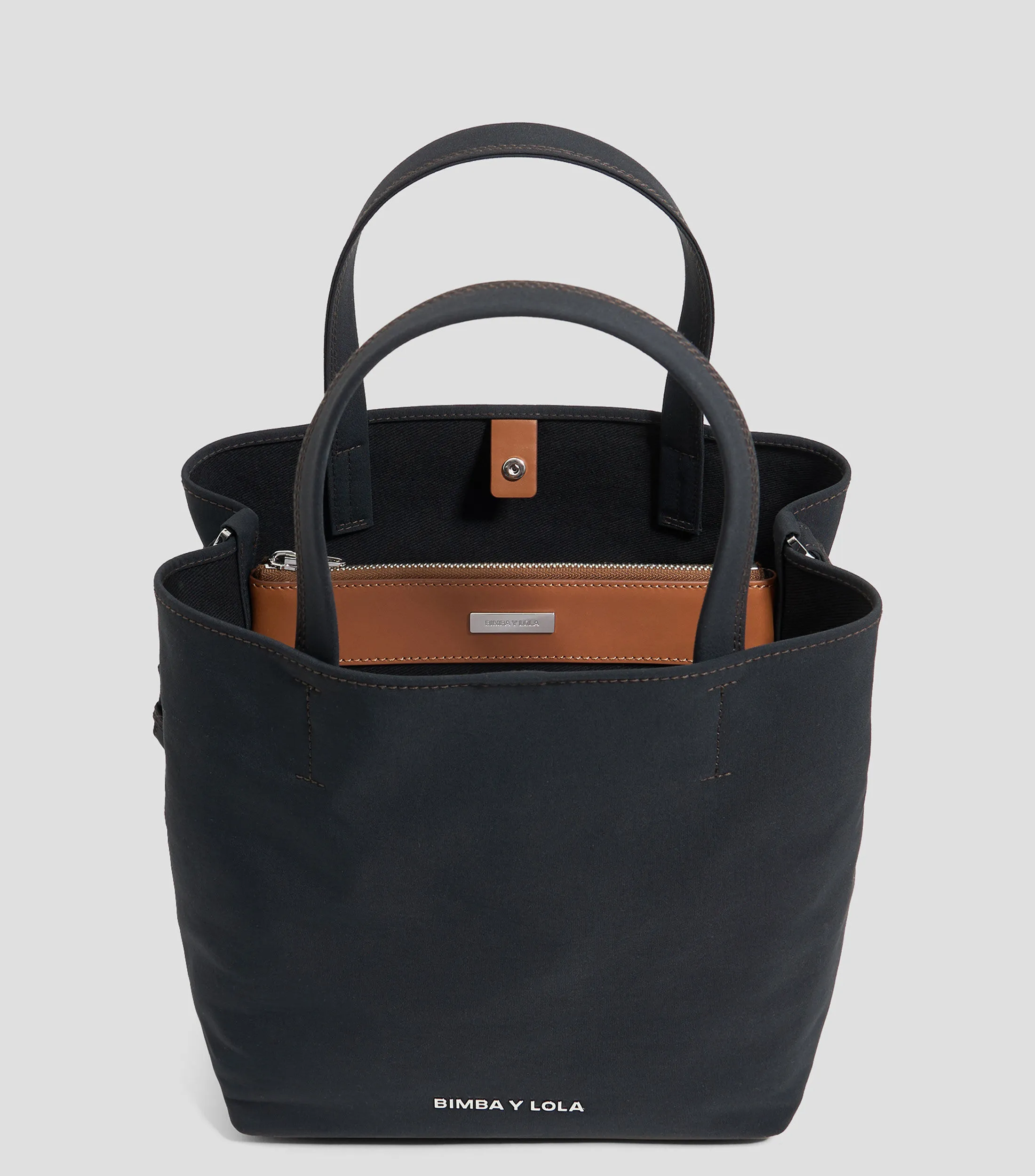 Bimba y Lola Bolso Tote Antracita Chihuahua con logo Mujer