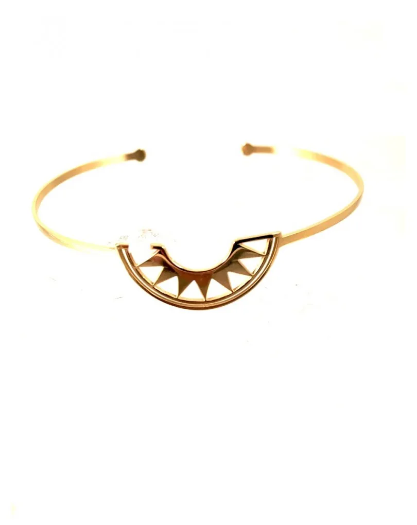 BISUTERIA FINAPULSERAS ORIGINALES CON MOTIVO DE MEDIO SOL, ACERO DORADO ANARTXY