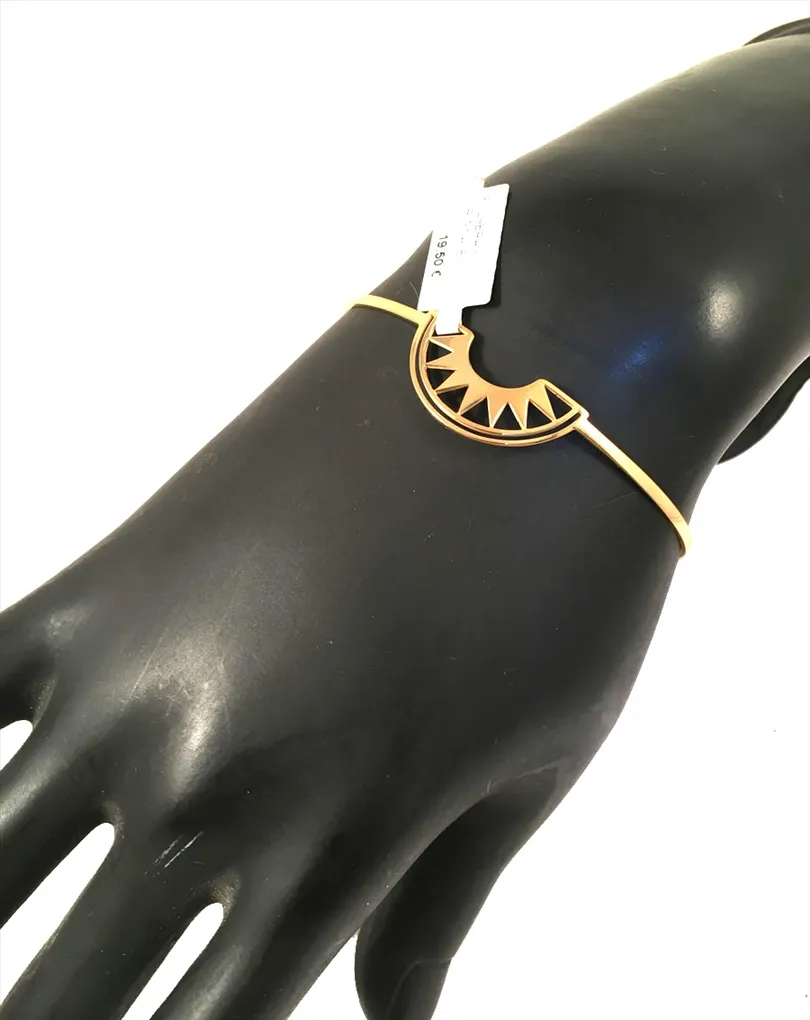 BISUTERIA FINAPULSERAS ORIGINALES CON MOTIVO DE MEDIO SOL, ACERO DORADO ANARTXY