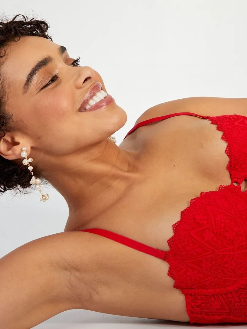 BODY BUSTIER DE ENCAJE  ROJO