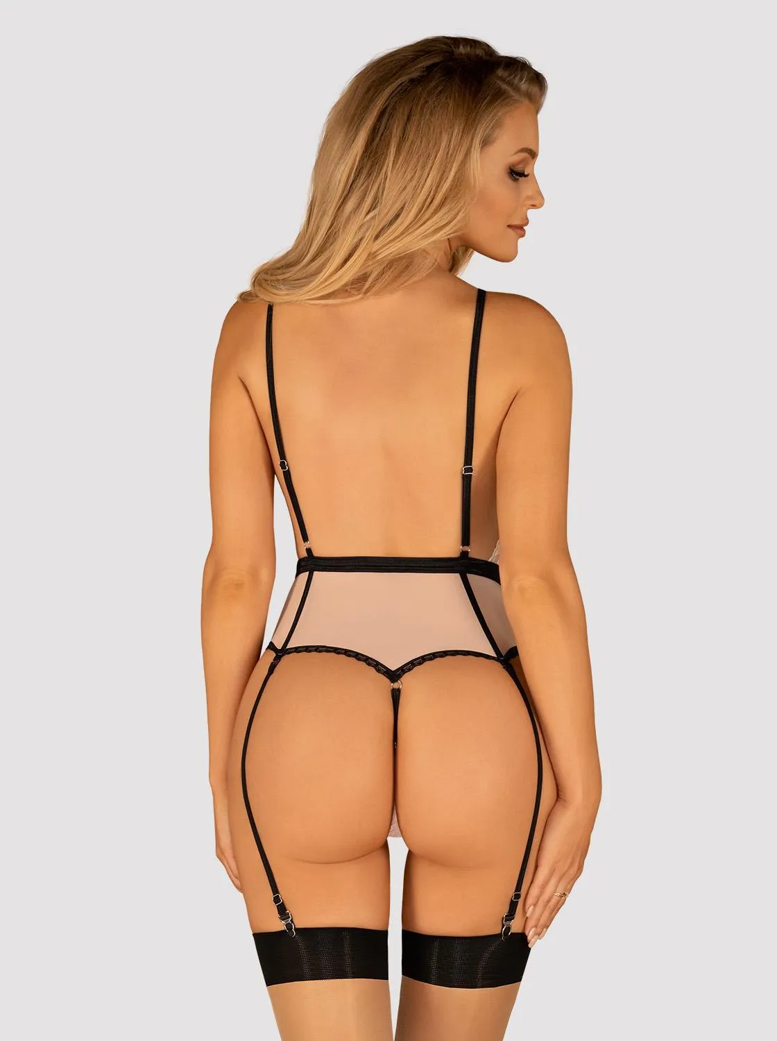 Body liguero encaje Rosa