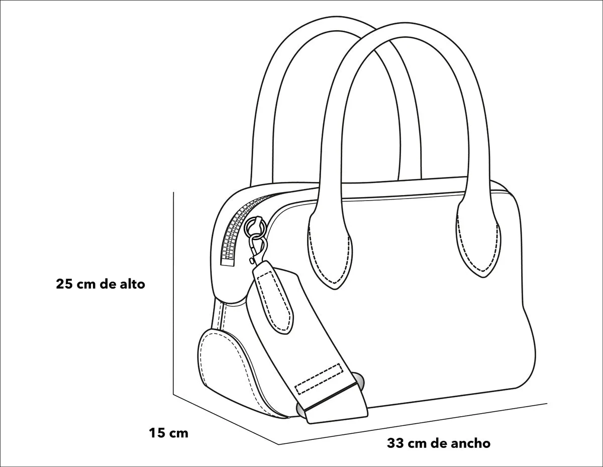 Bolso bowling de nylon para mujer color azul