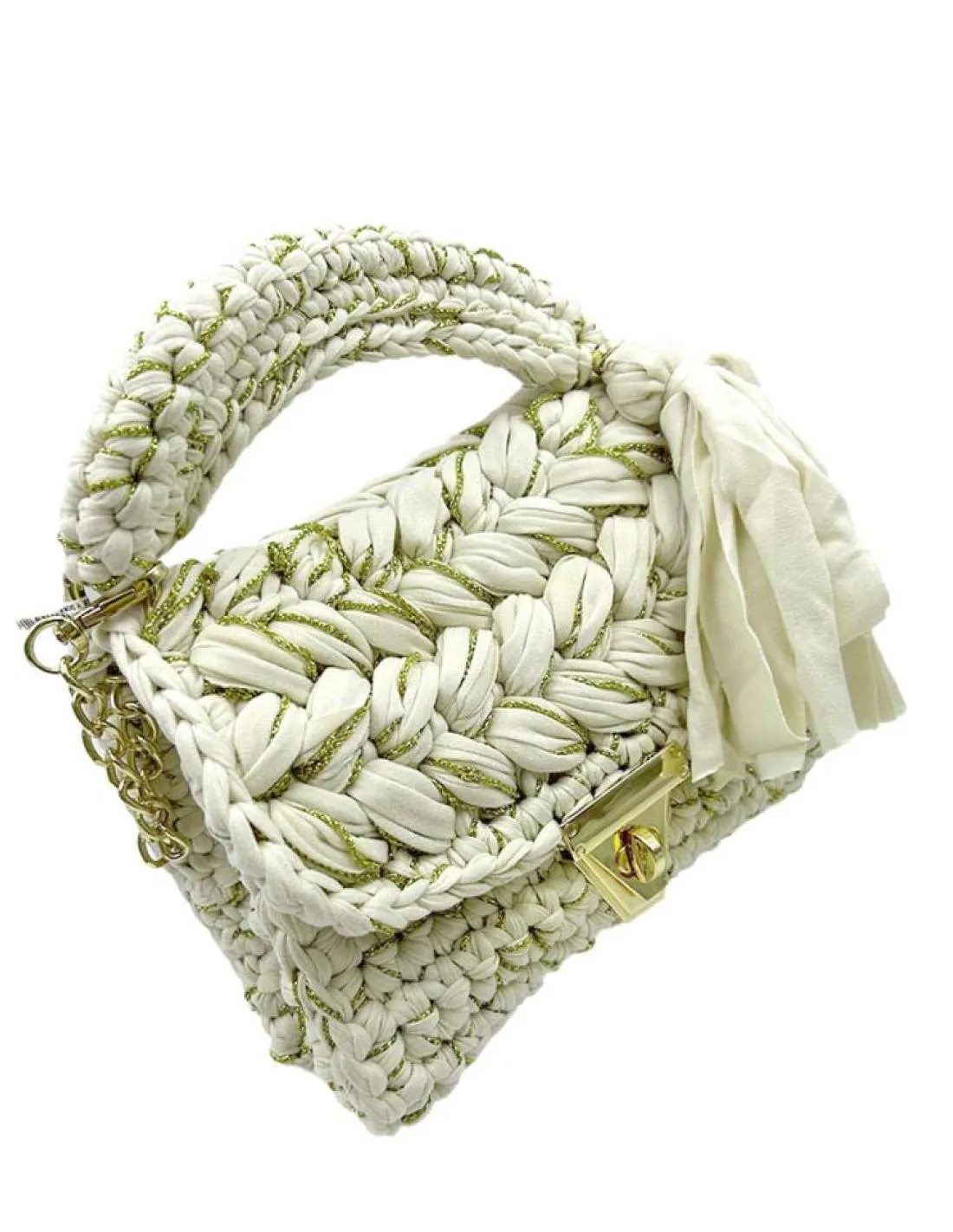 BOLSOS CROCHET FIESTA BEIGE Y DORADOS PARA BODAS
