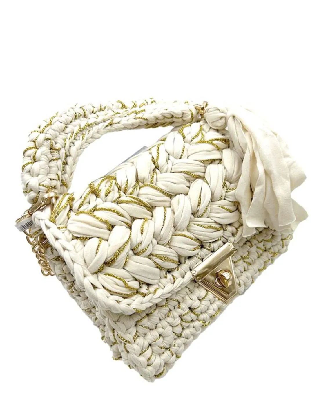 BOLSOS CROCHET FIESTA BEIGE Y DORADOS PARA BODAS
