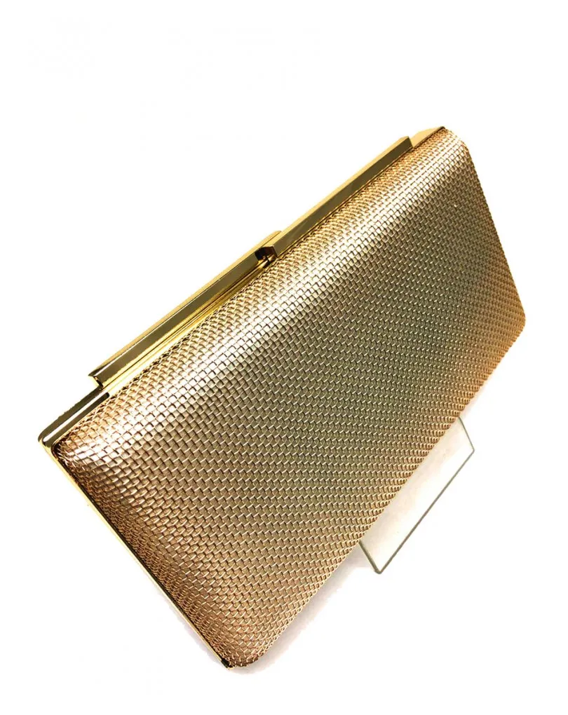 BOLSOS DE FIESTA DORADOS CON ORIGINAL CIERRE HORIZONTAL