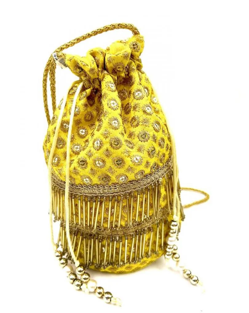 BOLSOS DE FIESTA MUJER AMARILLOS ESTILO BOMBONERA LIMOSNERA