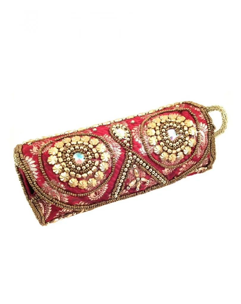 BOLSOS DE FIESTA ORIGINALES DE LA INDIA, ROJO