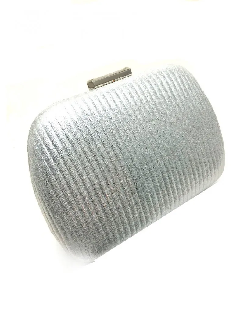 BOLSOS DE FIESTA PLATEADOS ELEGANTES CON TEXTURA RAYADA