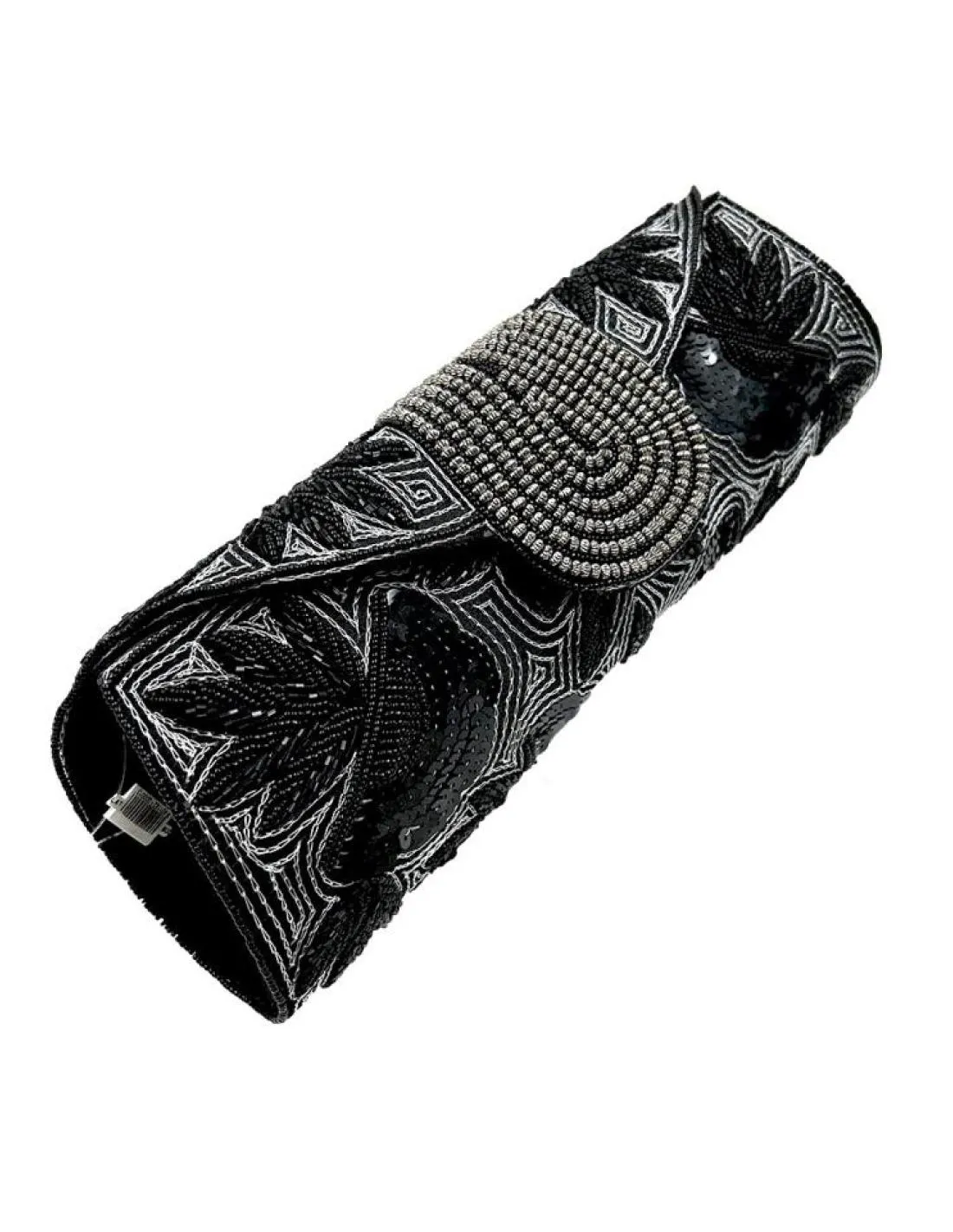 BOLSOS FIESTA NEGROS Y PLATA VIEJA BAGUETTE BODAS