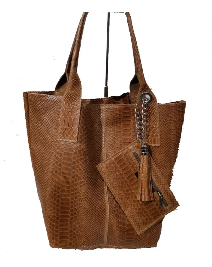 BOLSOS PIEL MUJER ELEGANTES DISEÑOS ITALIANOS COLOR MARRON