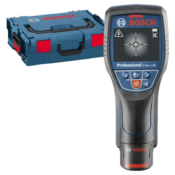 BOSCH  DTECT 120  DETECTOR DE METALES CON 1 BATERíA, LIION, 10.8 V, 1.5 AH, 120 MM, +/ 10 MM / M, ESTUCHE ESPECIAL