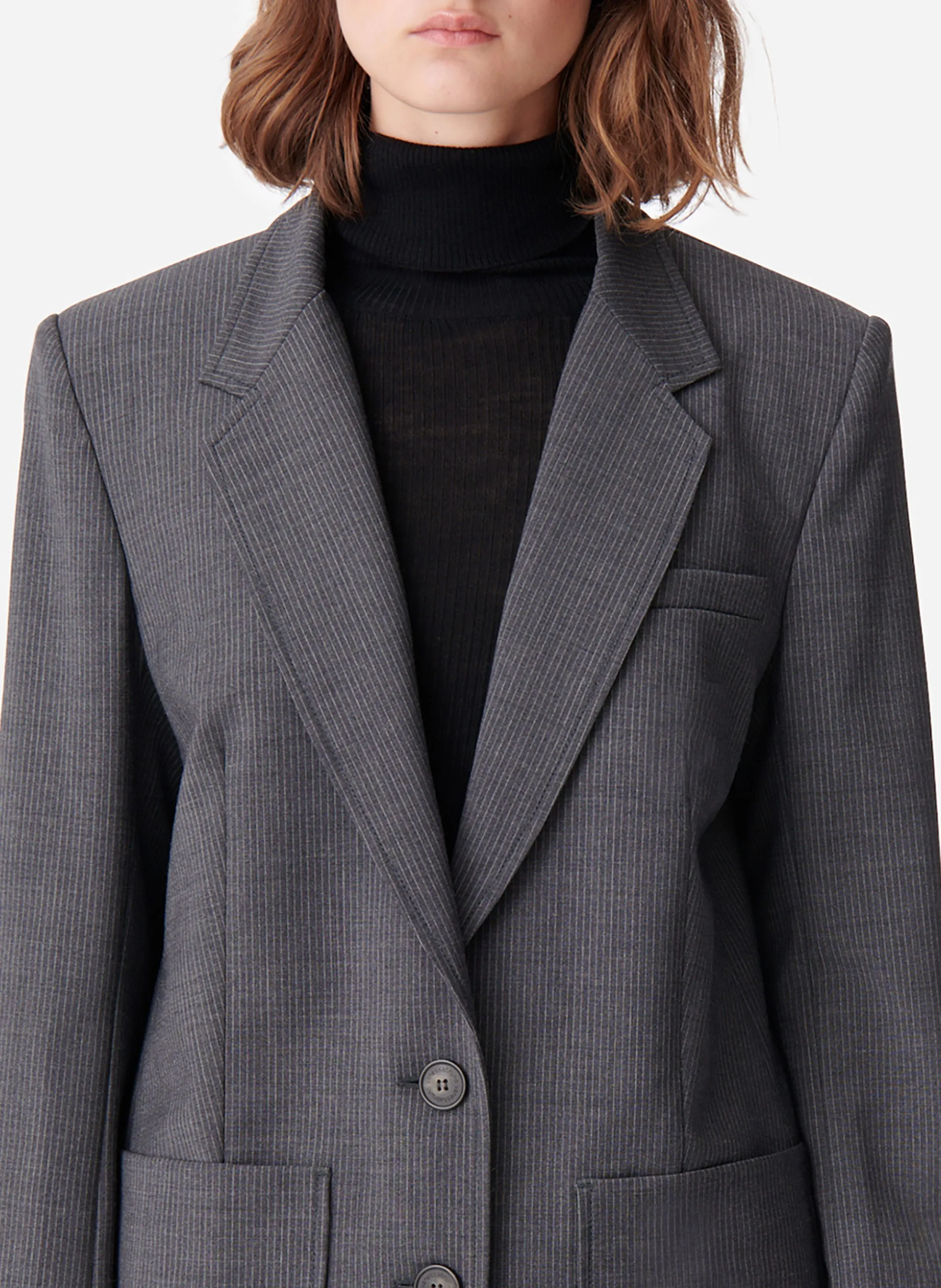 BRADLEY  CHAQUETA DE TRAJE ENTALLADA DE ALGODóN EN GRIS