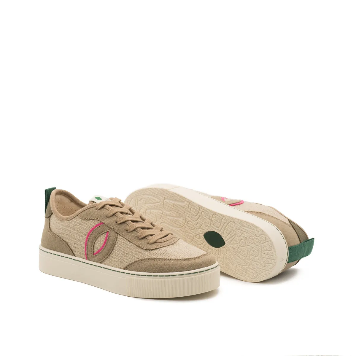 BRIGITTE ZAPATILLA VEGANA LINO NATURALTAUPE BRI027