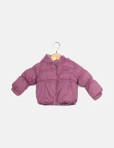 BROTES Abrigo lila acolchadocon capucha