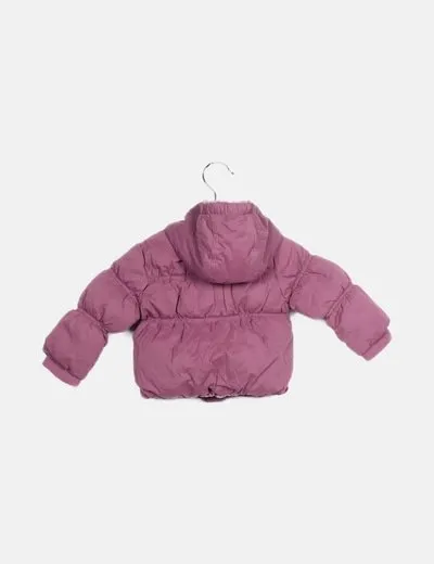 BROTES Abrigo lila acolchadocon capucha