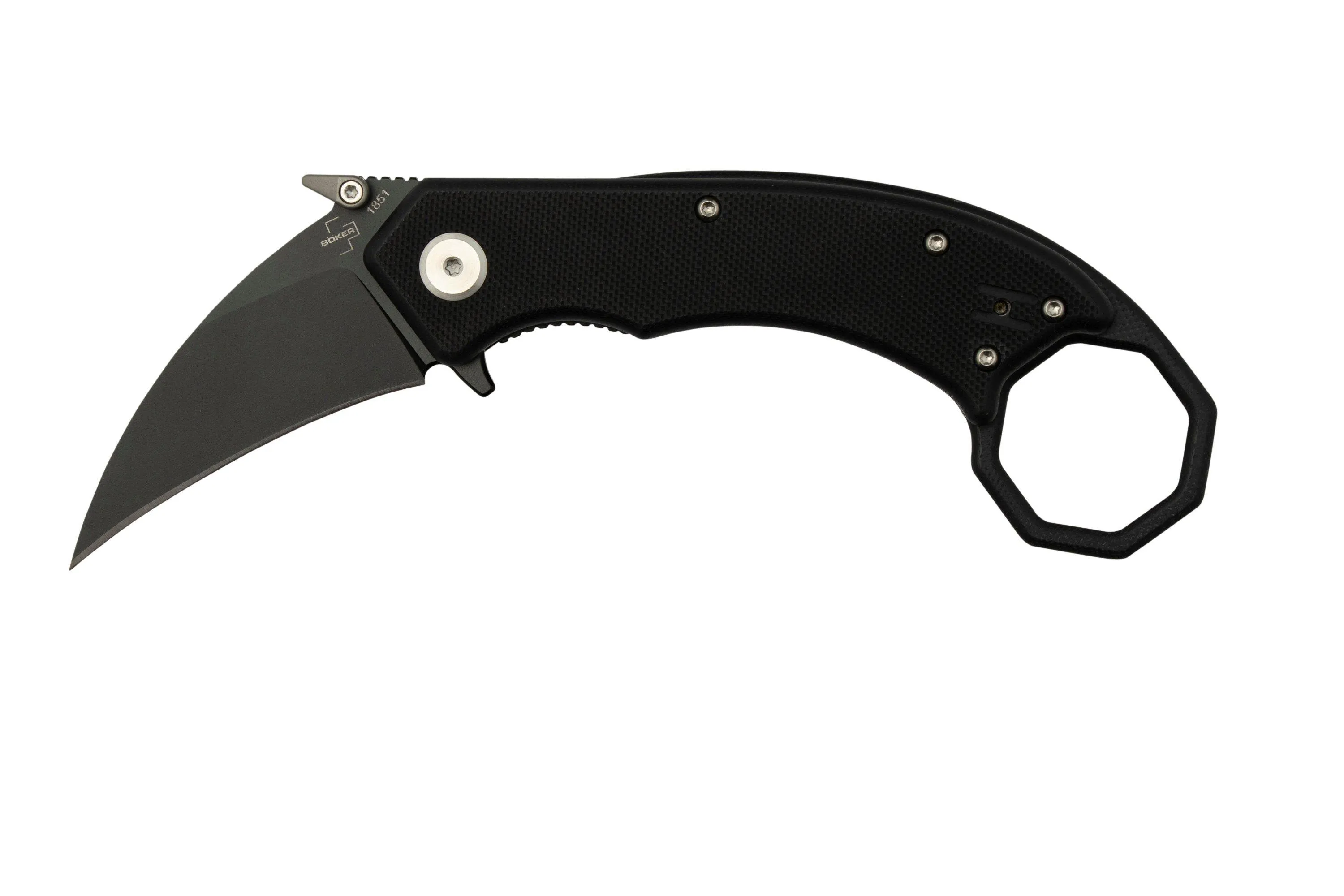 Böker Plus HEL Karambit 01BO515, 154CM, All Black navaja, Alessandra De Santis design