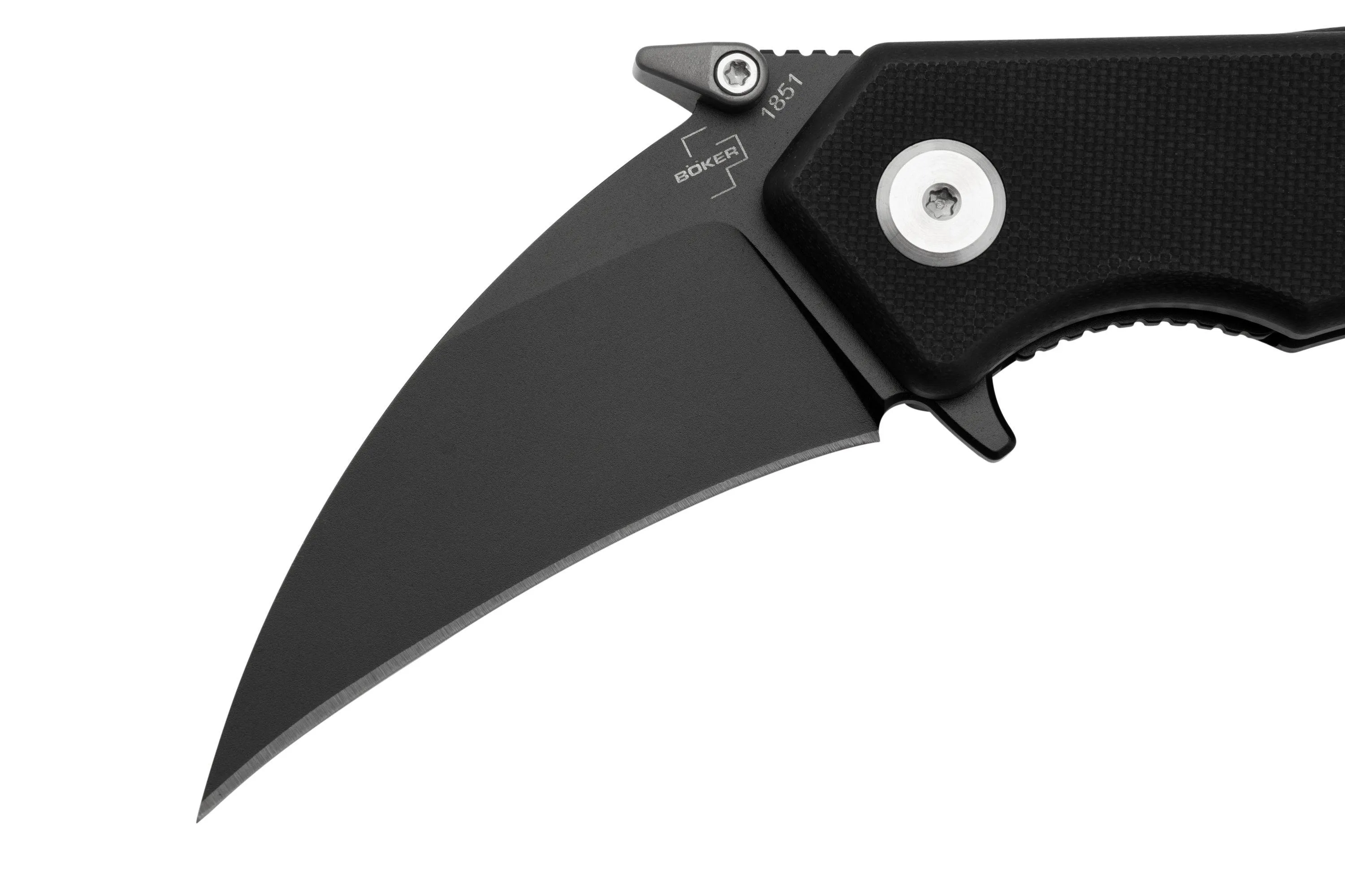 Böker Plus HEL Karambit 01BO515, 154CM, All Black navaja, Alessandra De Santis design