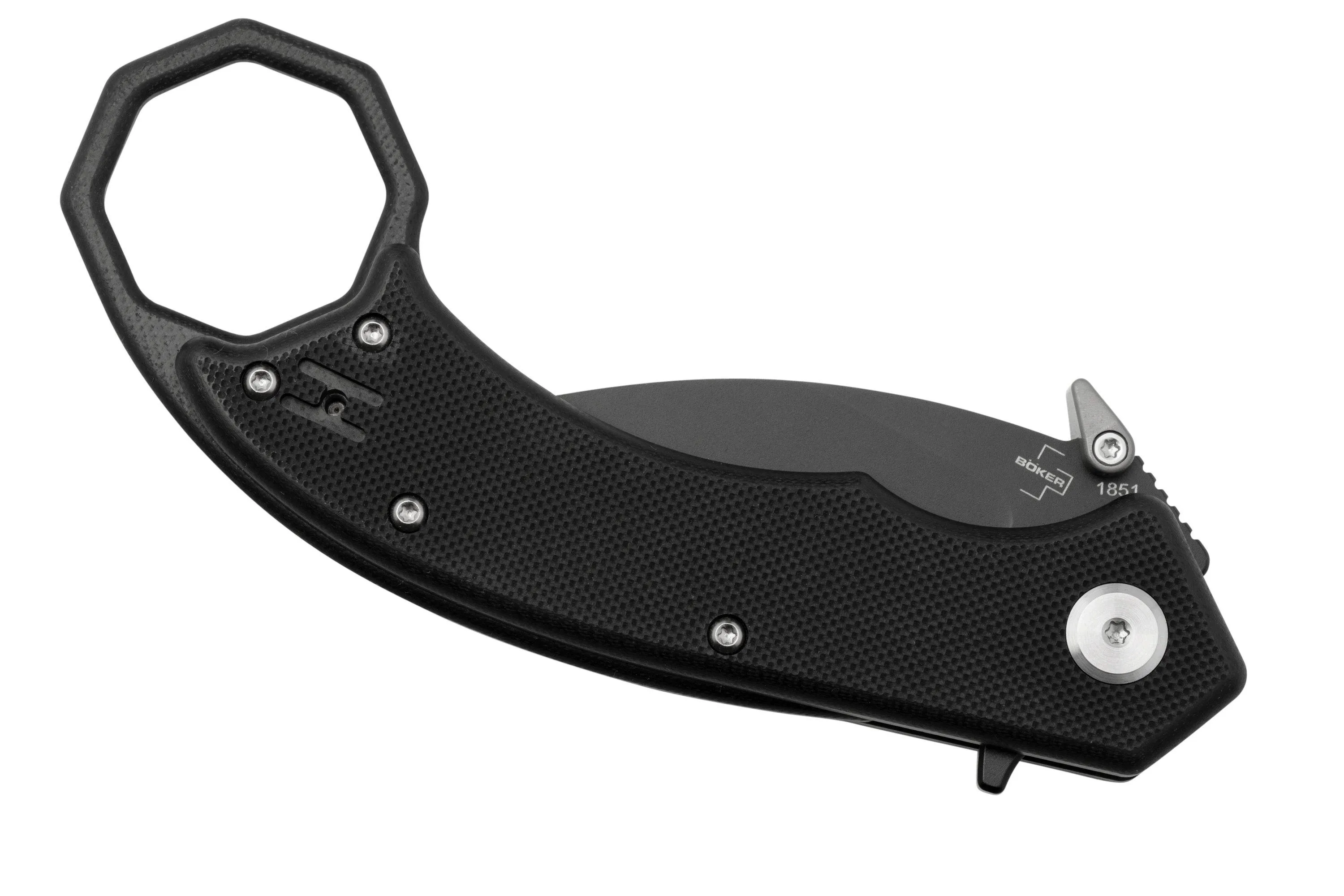 Böker Plus HEL Karambit 01BO515, 154CM, All Black navaja, Alessandra De Santis design