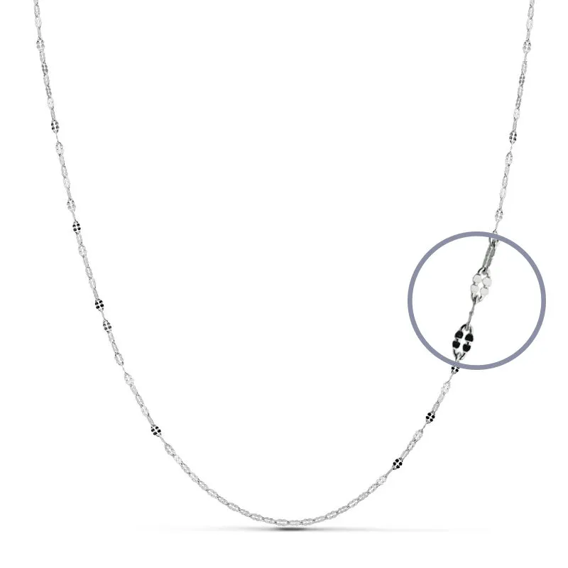 Cadena Oro Blanco 45 cm.