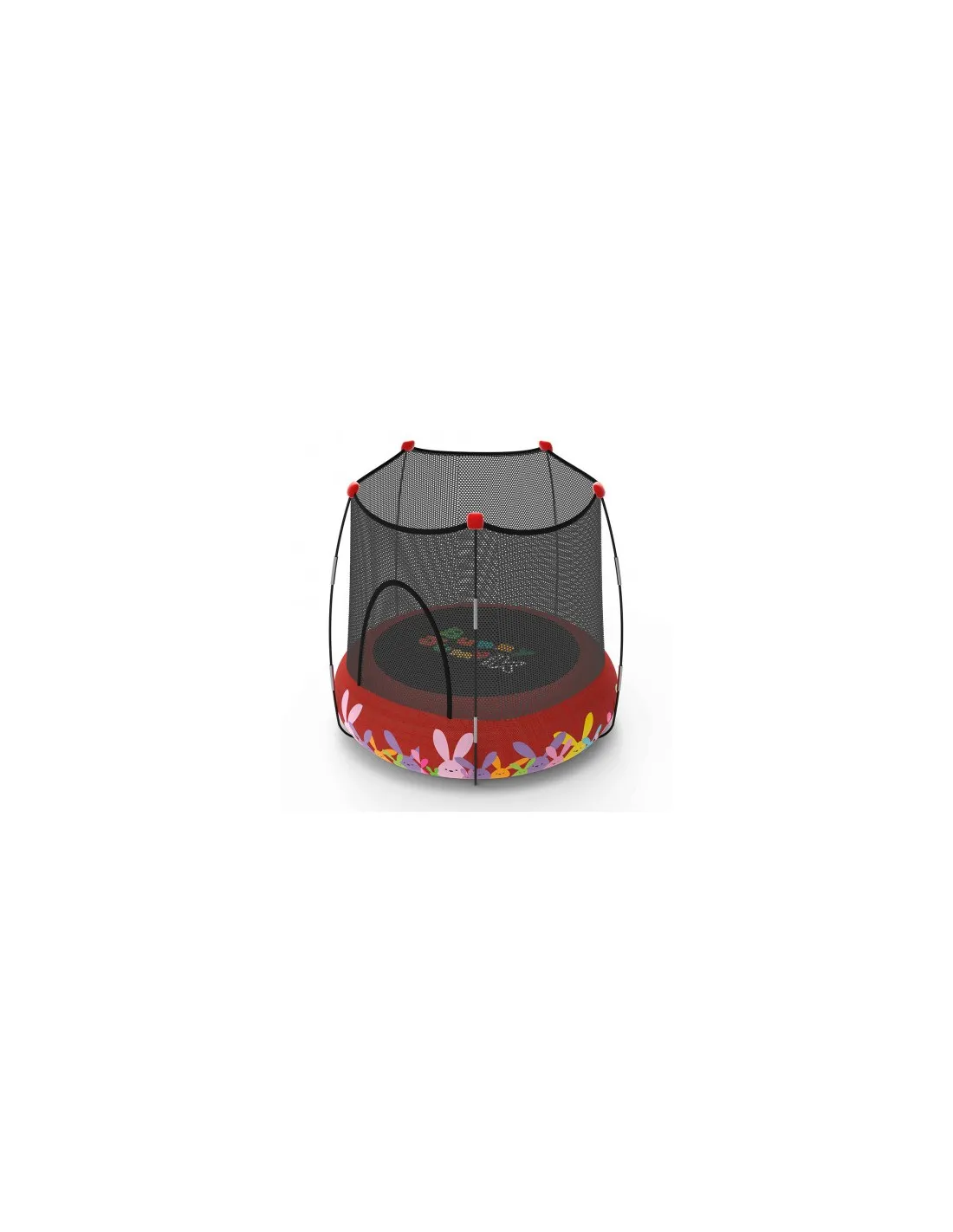 Cama elástica y parque de juegos hinchable rojo