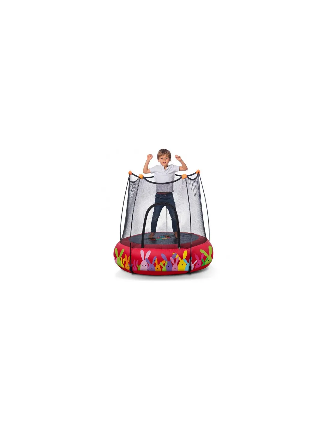 Cama elástica y parque de juegos hinchable rojo