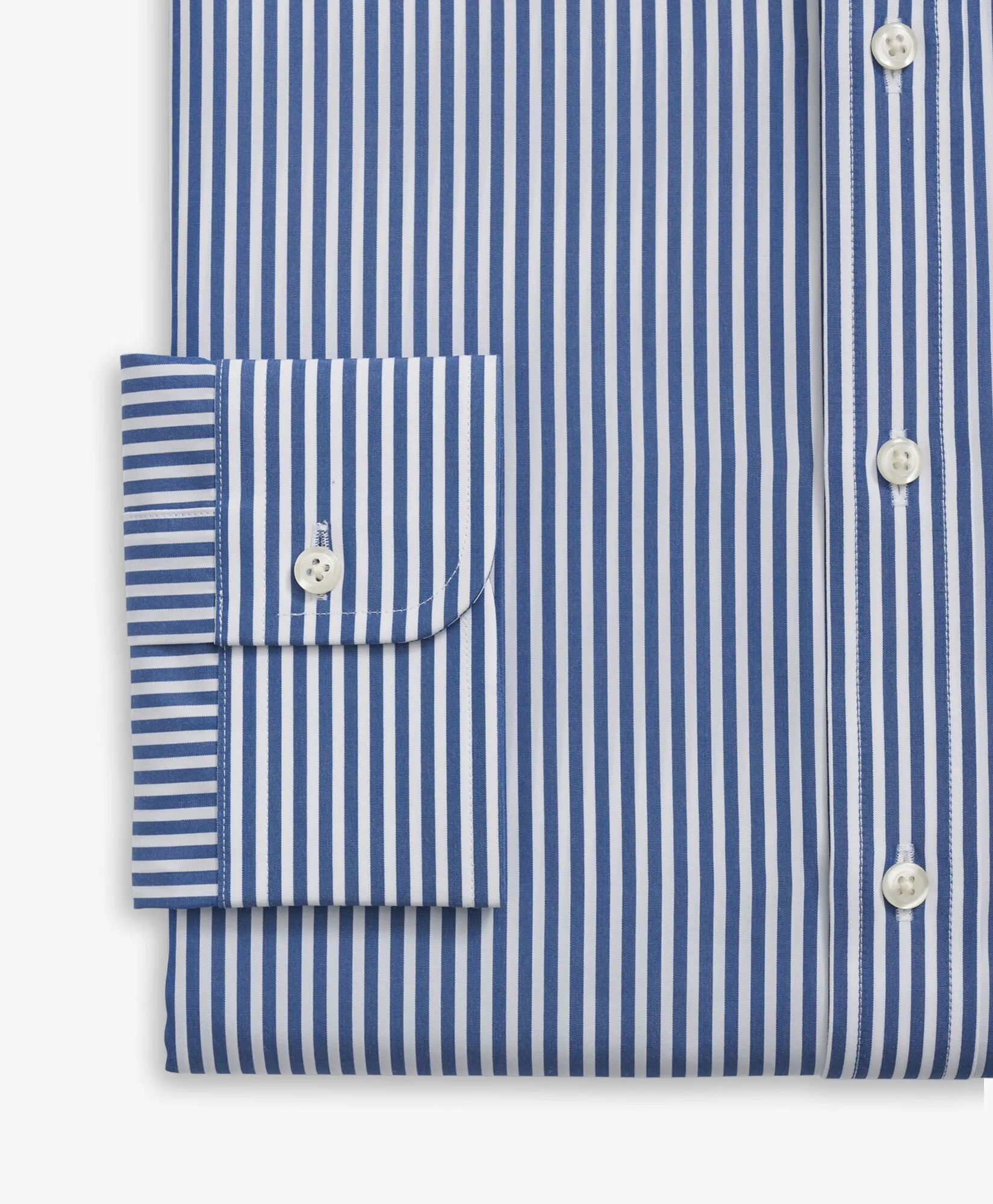 CAMISA DE ALGODóN A RAYAS AZULES NONIRON CORTE REGULAR CON CUELLO BUTTON DOWN