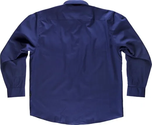 Camisa manga larga dos bolsos de pecho Marino