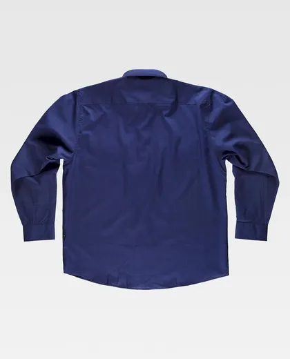Camisa manga larga dos bolsos de pecho Marino