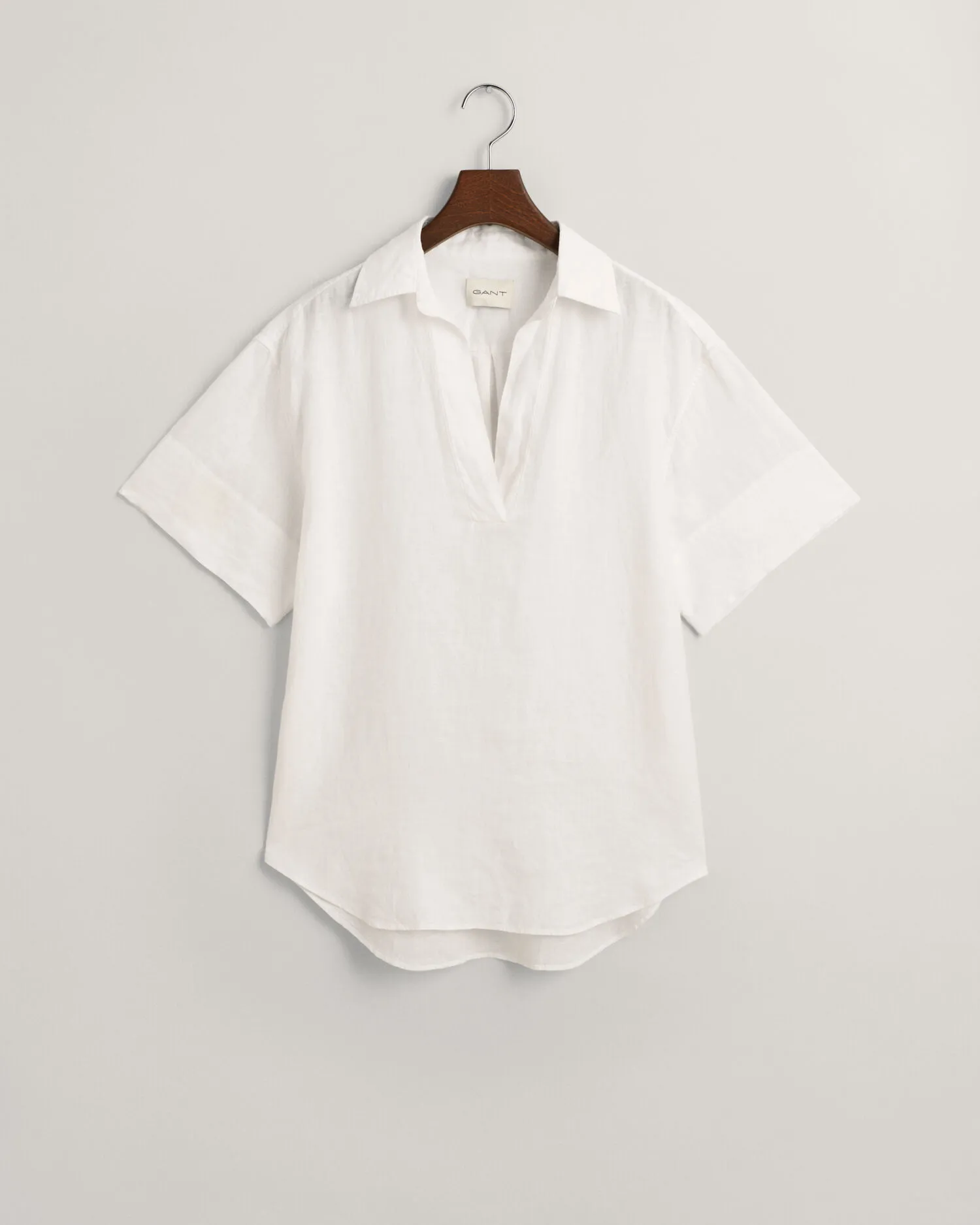 Camisa Relaxed Fit de manga corta Popover en lino