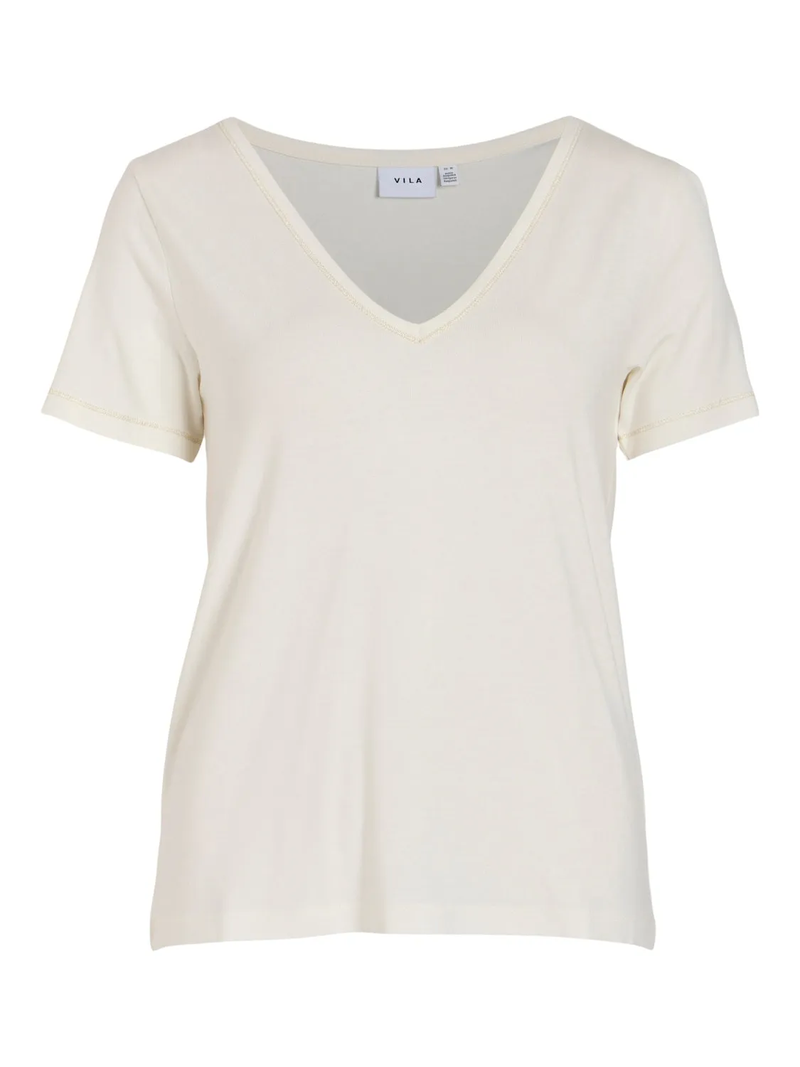 Camiseta Básica Beige Glitter Vila Mase 14090873
