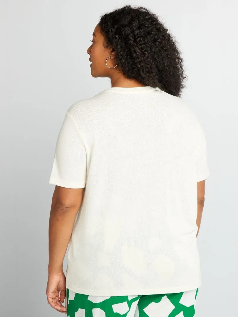CAMISETA CLáSICA VAPOROSA  BEIGE
