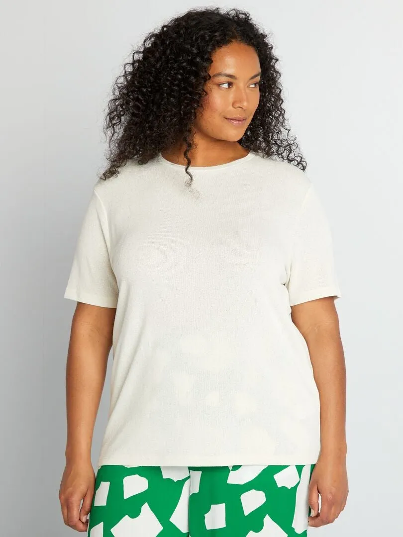 CAMISETA CLáSICA VAPOROSA  BEIGE