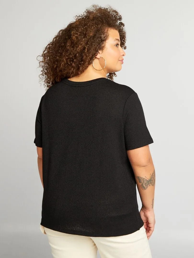 CAMISETA CLáSICA VAPOROSA  NEGRO