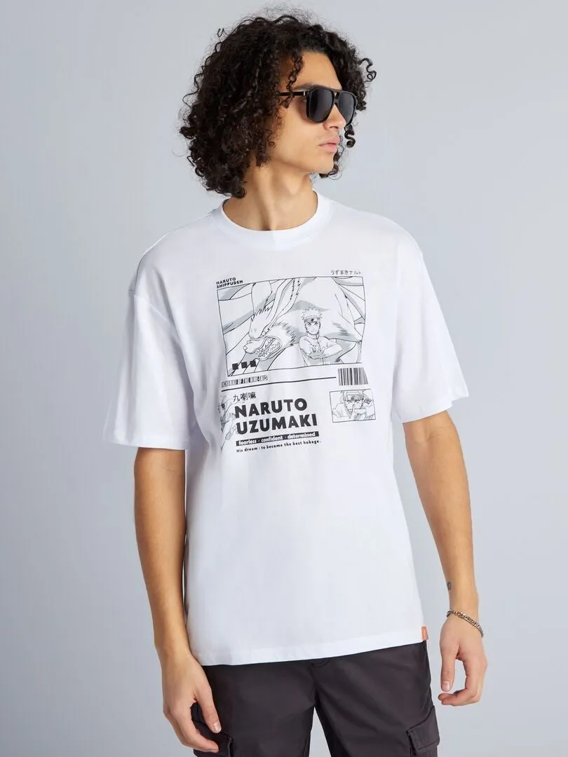 CAMISETA CóMODA DE ALGODóN 'NARUTO'  BLANCO