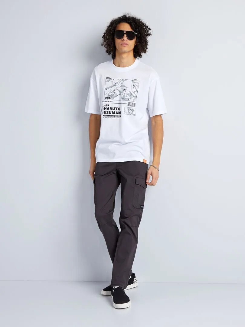 CAMISETA CóMODA DE ALGODóN 'NARUTO'  BLANCO