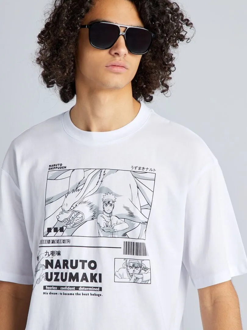 CAMISETA CóMODA DE ALGODóN 'NARUTO'  BLANCO