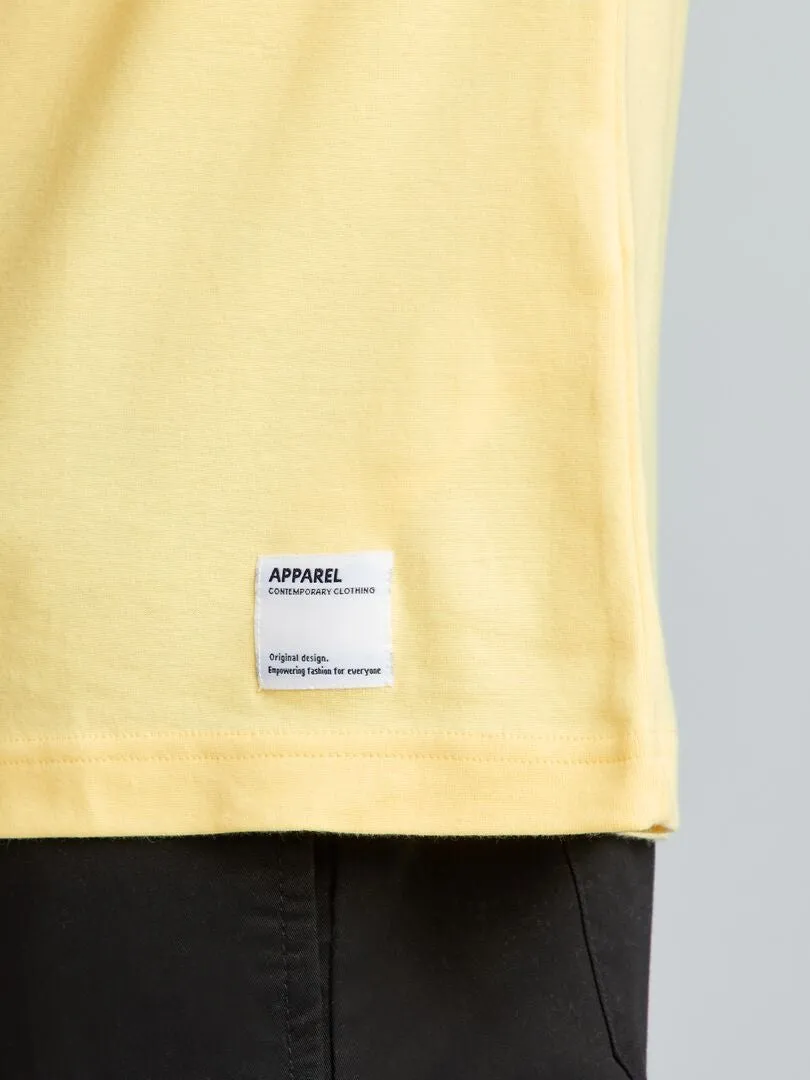 CAMISETA DE ALGODóN CON CUELLO REDONDO  AMARILLO