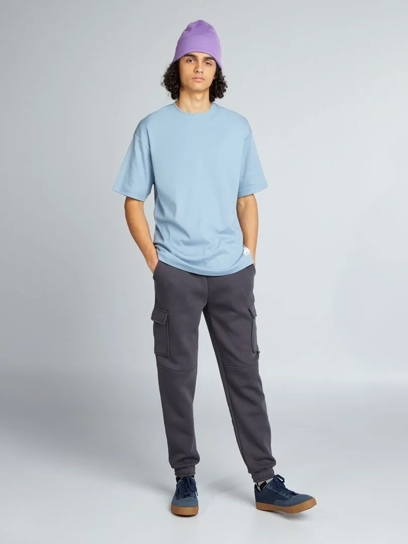 CAMISETA DE ALGODóN CON CUELLO REDONDO  AZUL