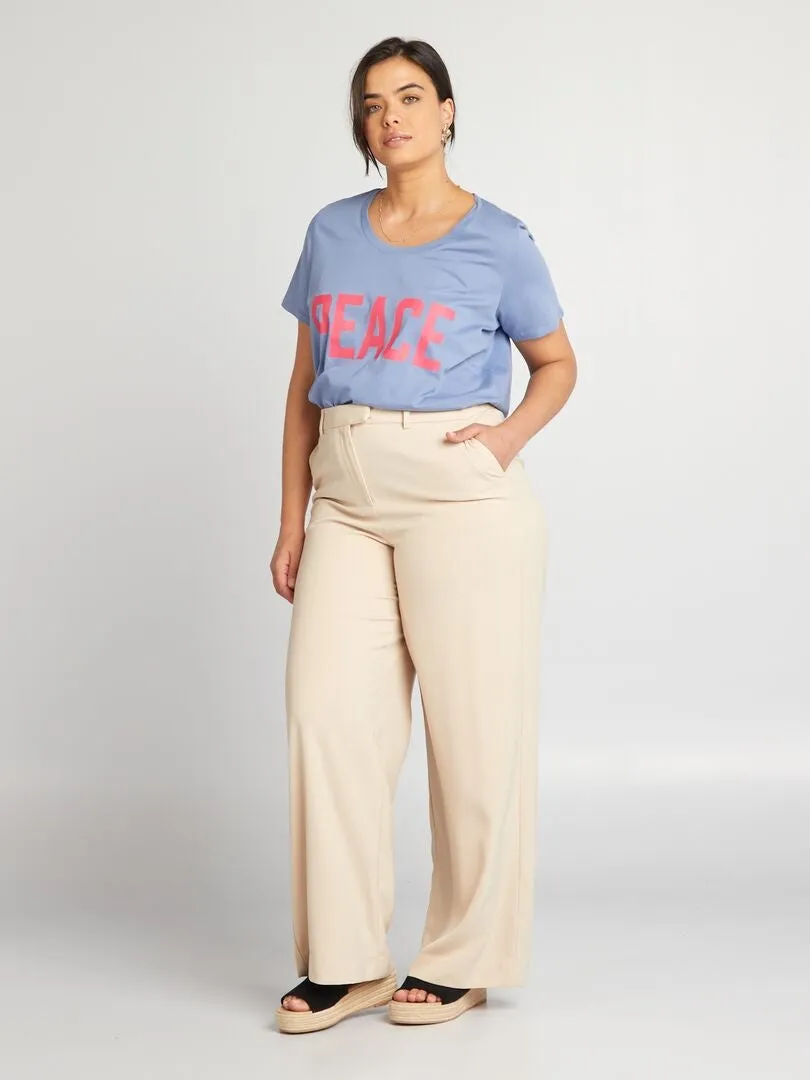 CAMISETA DE ALGODóN CON ESTAMPADO  AZUL