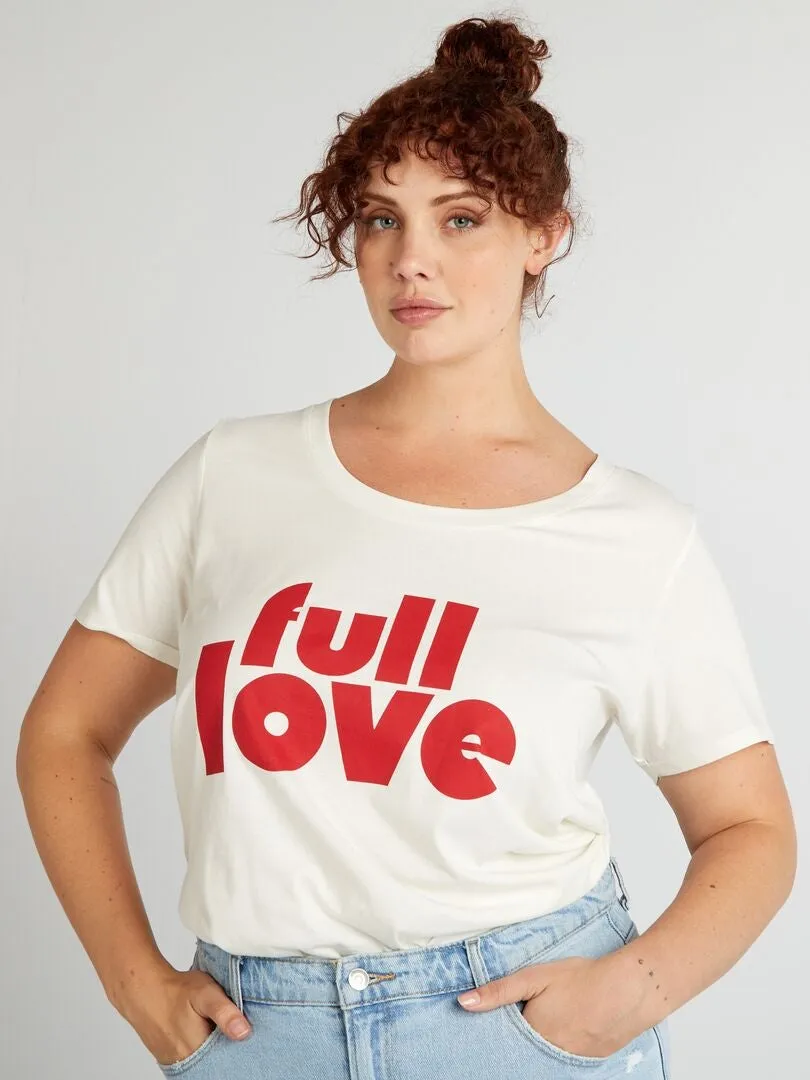CAMISETA DE ALGODóN CON ESTAMPADO  BLANCO