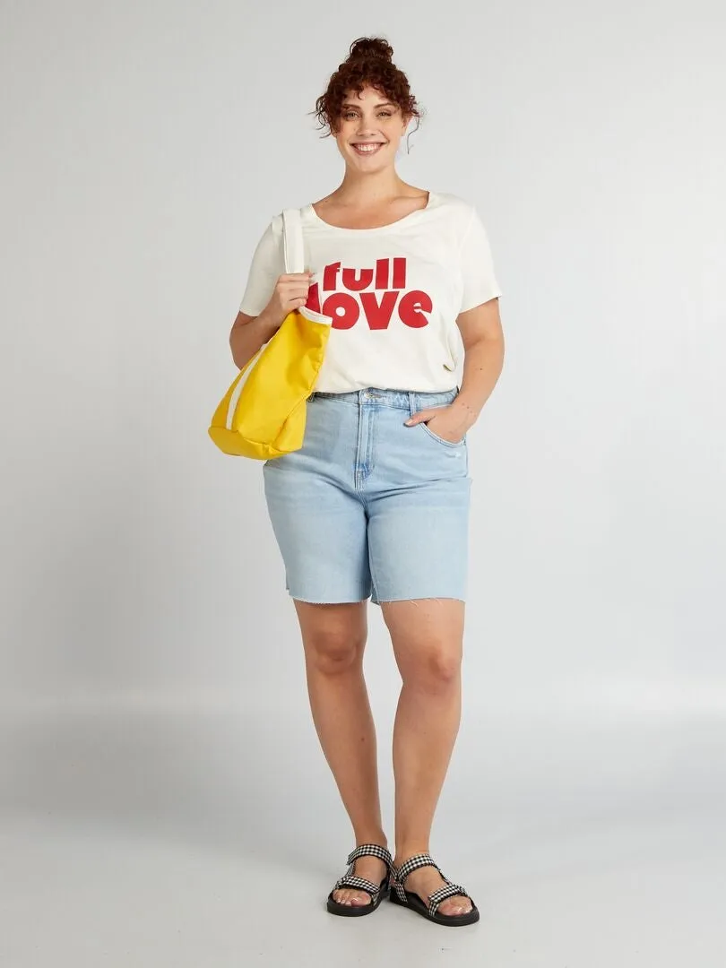CAMISETA DE ALGODóN CON ESTAMPADO  BLANCO