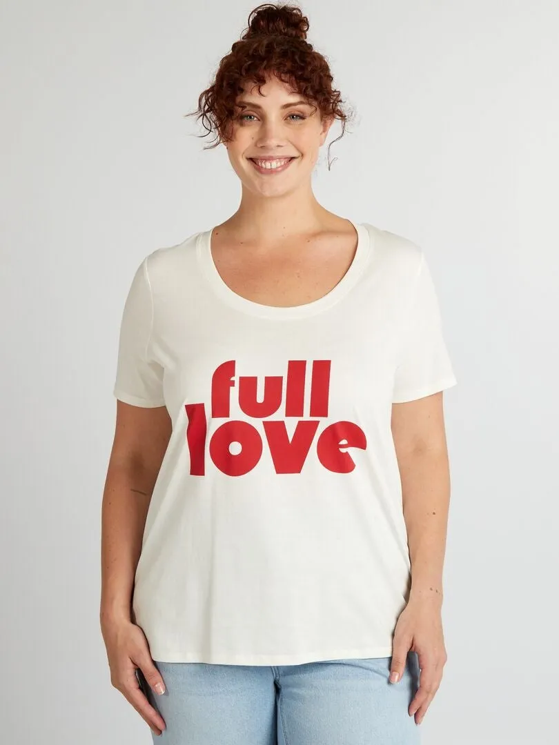 CAMISETA DE ALGODóN CON ESTAMPADO  BLANCO