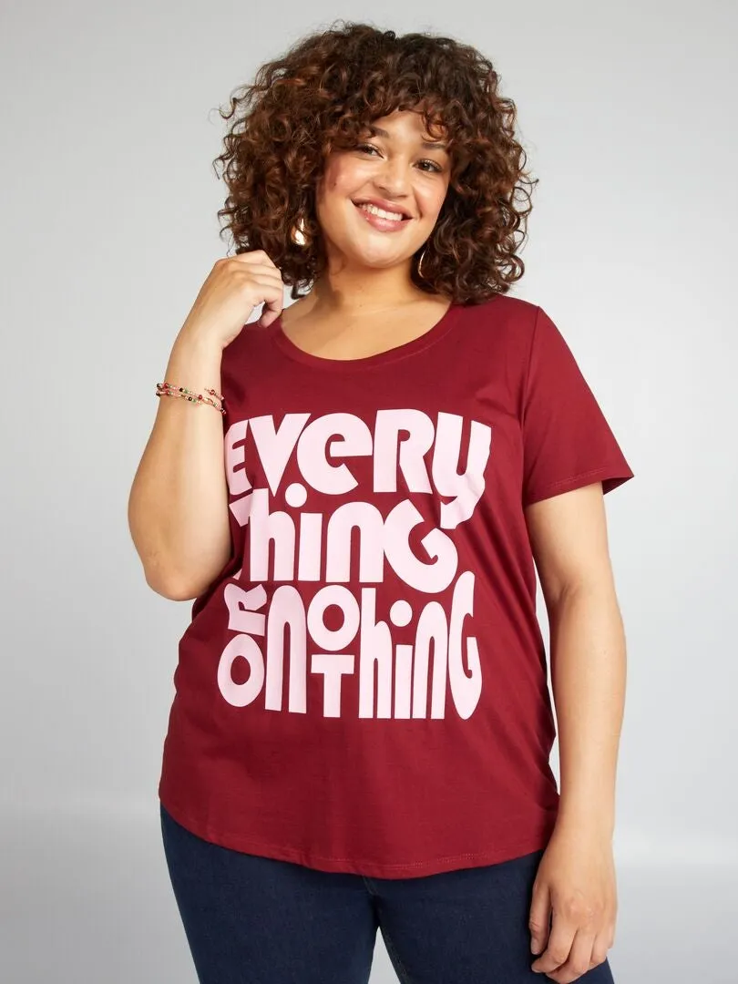 CAMISETA DE ALGODóN CON ESTAMPADO  ROJO