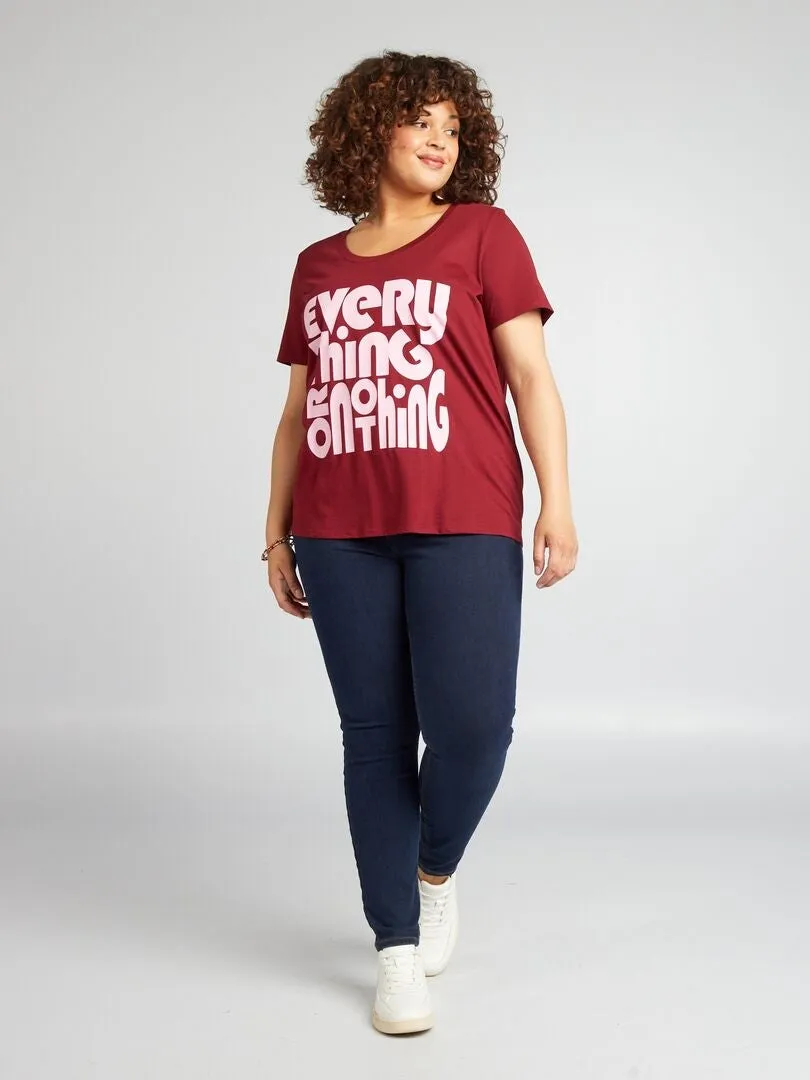 CAMISETA DE ALGODóN CON ESTAMPADO  ROJO