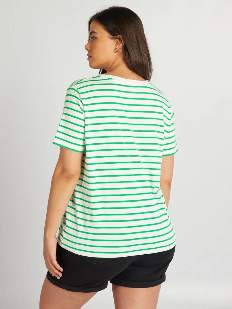 CAMISETA DE ALGODóN CON ESTAMPADO  VERDE