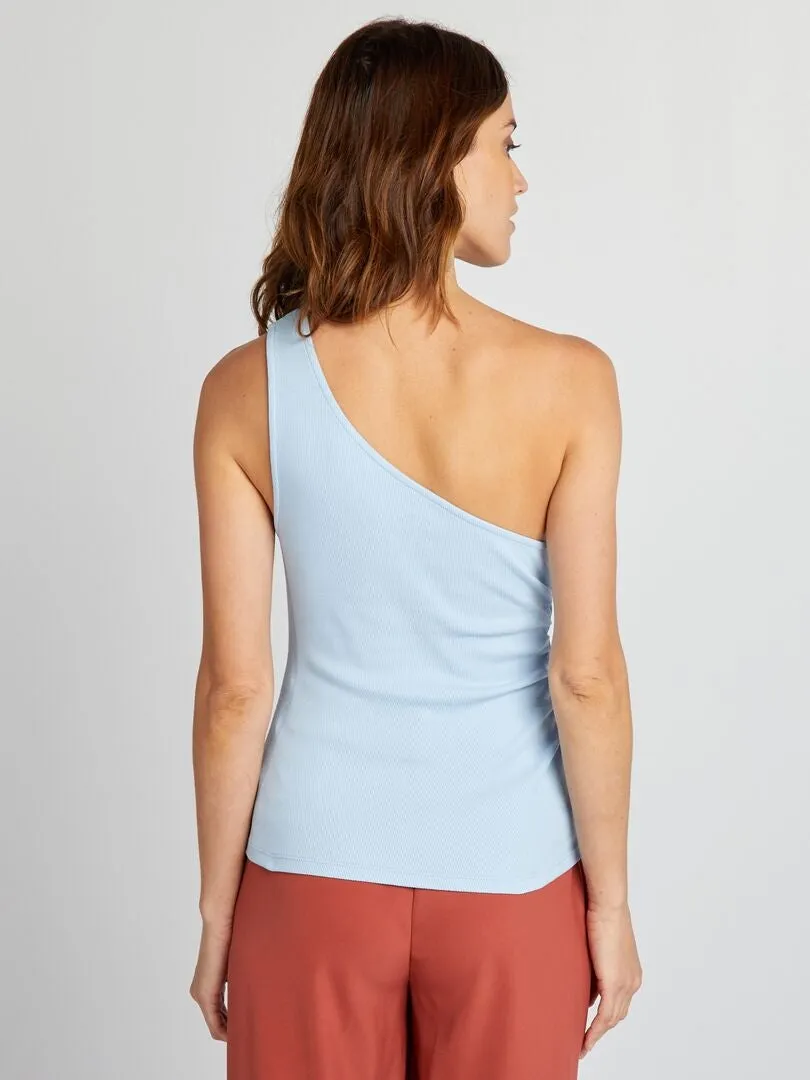 CAMISETA DE CANALé CON TIRANTE ASIMéTRICO  AZUL