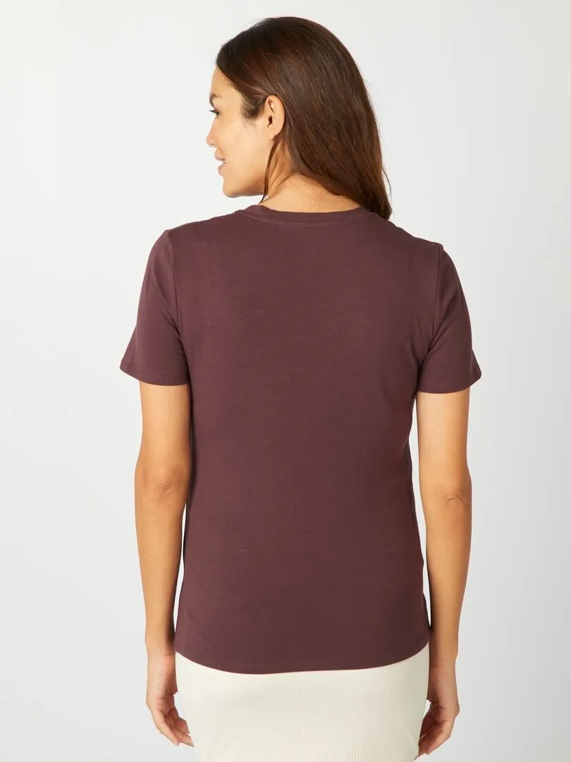 CAMISETA DE LACTANCIA CRUZADA  PURPURA