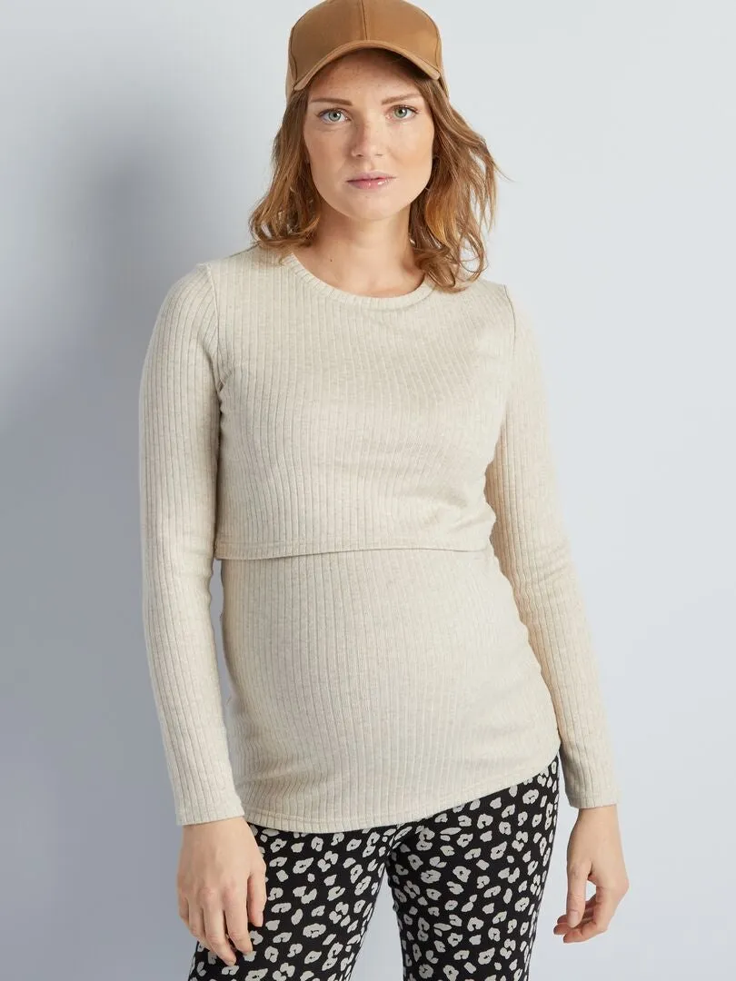 CAMISETA DE LACTANCIA DE CANALé  BEIGE