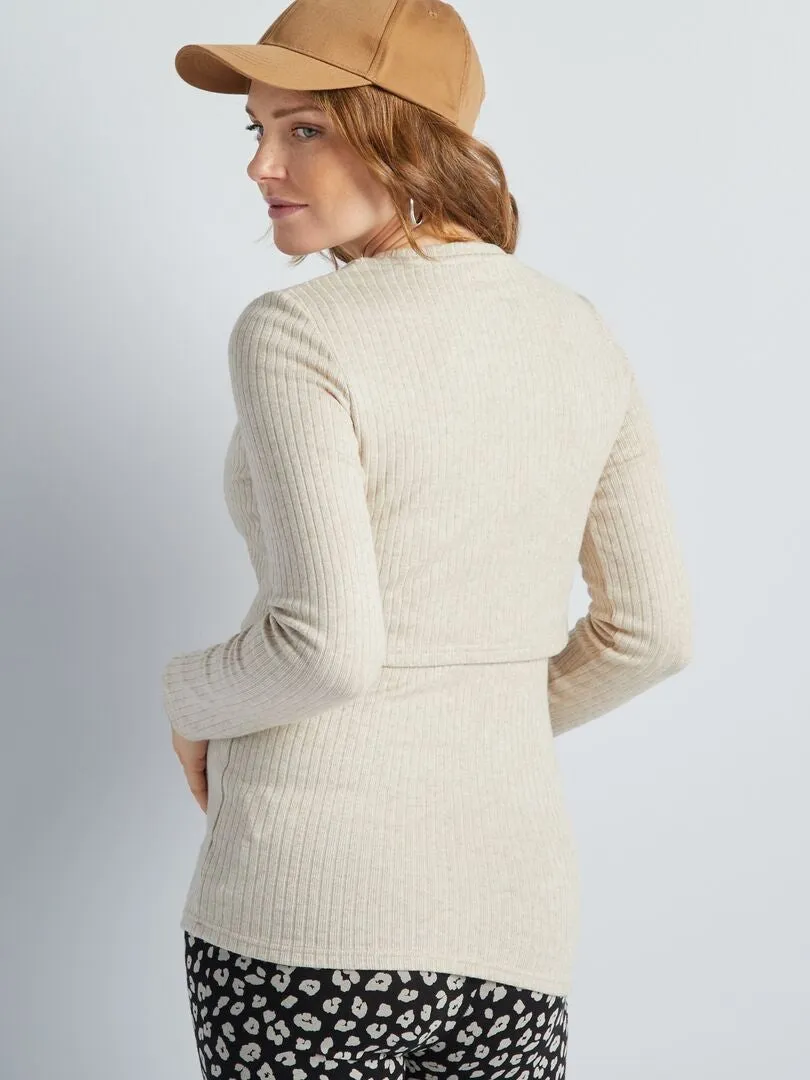 CAMISETA DE LACTANCIA DE CANALé  BEIGE